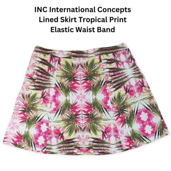 INC International Concepts Tropical Print A Line Skirt 1X - Picture 1 of 7
